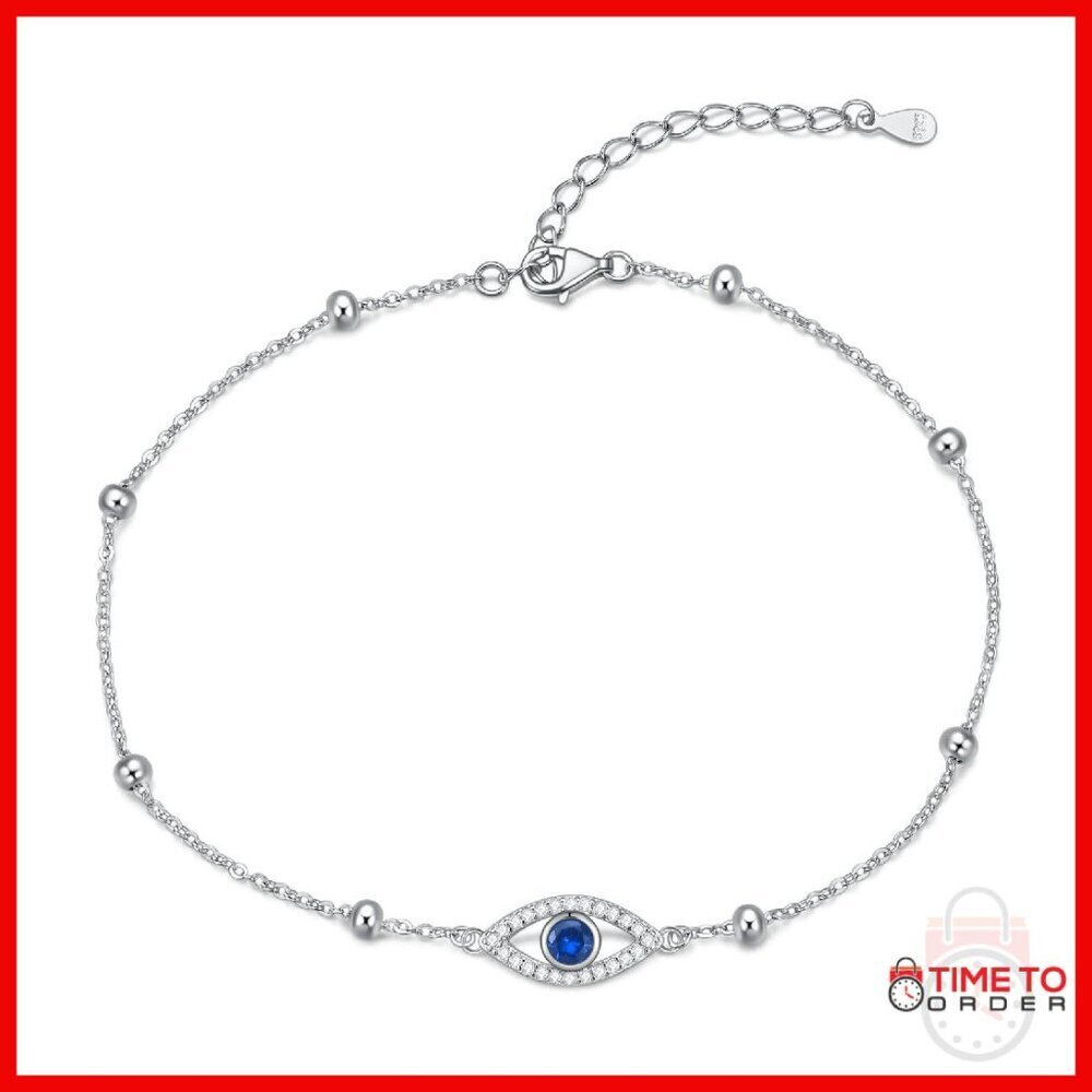 925 Sterling Silver Anklet Dainty Adjustable Chain Ankle Bracelet